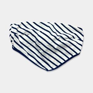 SOLID & STRIPED Swim Top Size M Blue Ivory Pre-Owned